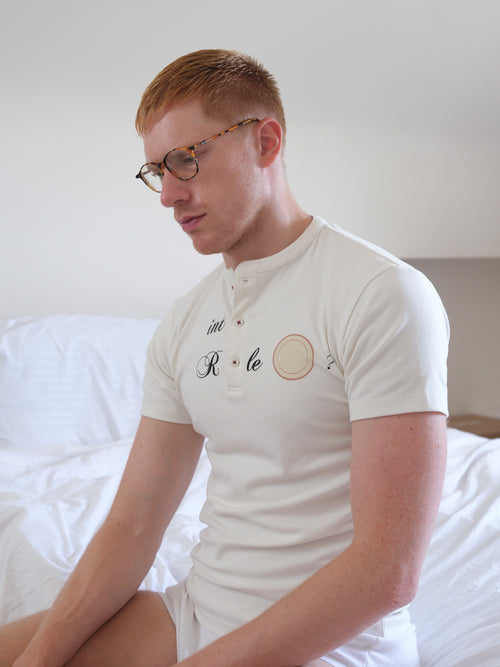 SLIM-FIT RIBBED HENLEY T-SHIRT